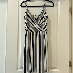 Blue and white striped summer dress